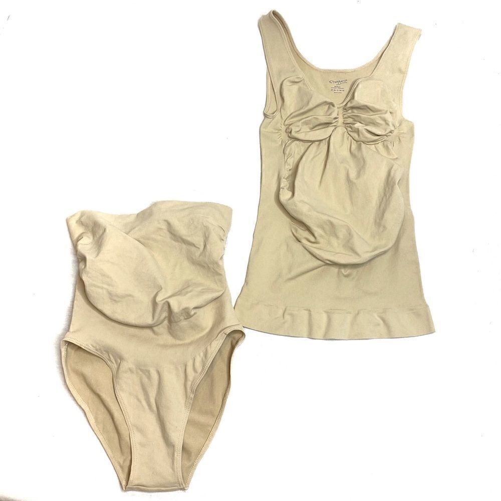 Preggers nude maternity support tank and brief set size M